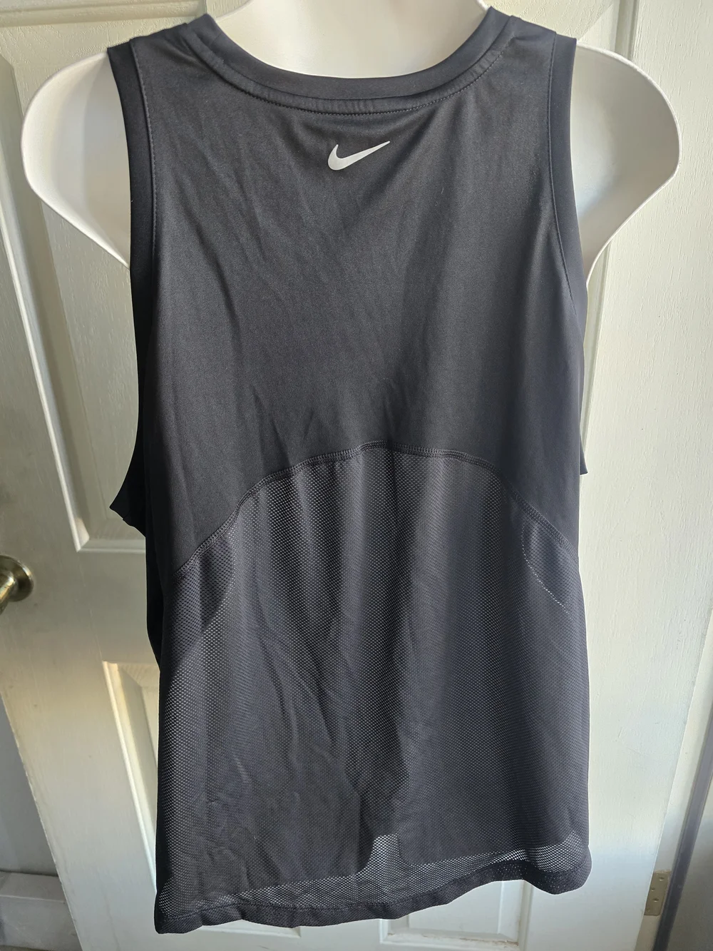 Nike Girls Black Athletic Tank with White Swoosh
